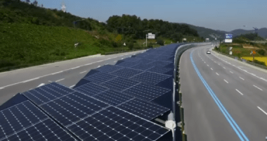 Korean solar bike lane. 