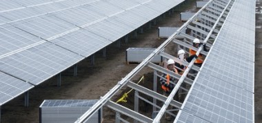Solar panels being installed