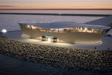 A tidal power plant being developed in Swansea Bay, south Wales in the UK. Image: Tidal Lagoon Swansea