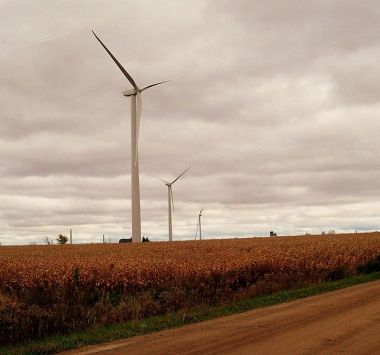 Wind turbines in the Thumb. Photo by No Trams To Lime Street from METRO DETROIT. Wikimedia Commons.