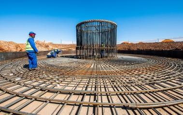 Wind turbine foundation in South Africa. Courtesy of Mainstream Renewable Power - www.mainstreamrp.com