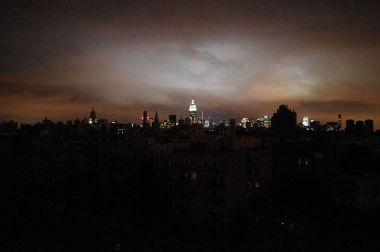 New York skyline when half the city was in blackout due to a power failure during Hurricane Sandy. Photo by David Shankbone. Creative Commons Attribution 3.0 Unported license.
