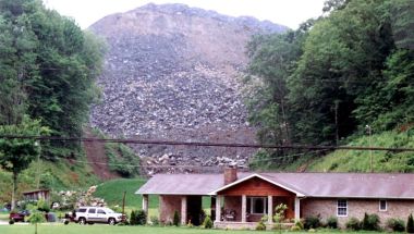 Valley fill - Mountaintop removal coal mining in Martin County, Kentucky. Photo by Flashdark. This image has been released to the Public Domain. Wikimedia Commons.