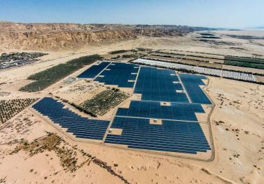 Aerial view of the 40-megawatt Ketura Solar field. (photo credit:EGE)