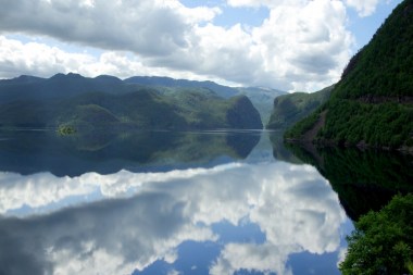 A picturesque fjord in Kvilldal, where the Norwegian end of the pipeline will be situated. Credit: Geoffrey Kopp.
