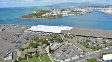 The Hawaii Foreign Trade Zone No. 9 at Honolulu Harbor. PBN File.