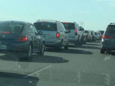 Traffic jams are a major source of greenhouse gas pollution, and a key target for new environmental goals. Shawn Hubler The Sacramento Bee.