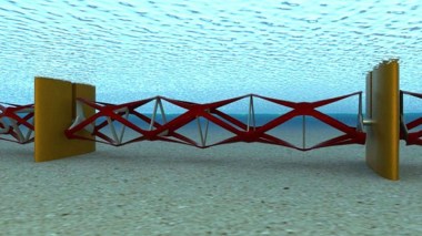 How the rotor blades look installed in a tidal fence configuration (Pic: Kepler Energy)
