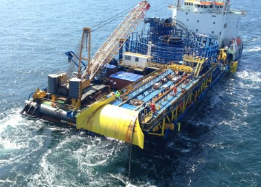 Image: VBMS's Stemat Spirit is laying the cables at Sandbank (RWE)