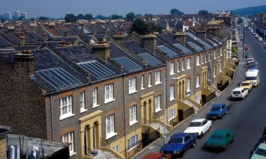 Solar panels on residential houses in East Dulwich, Southwark, South London. Photograph: Alamy