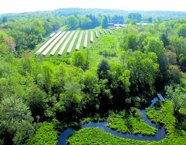 The 550 kW Harvard Community Solar Garden is the first shareholder-owned solar garden in Massachusetts. Photo courtesy of Steven Strong, president of Solar Design Associates.