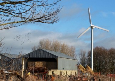 Wind turbine on the farm near to Dirleton Castle