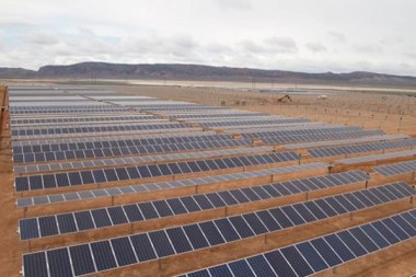 Solar plant under construction in Utah.