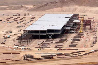 Tesla Gigafactory under construction. 