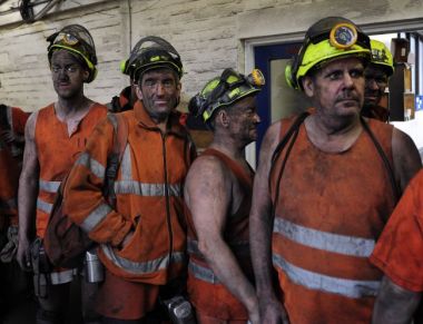 Britain's last coal miners. Photo by John Giles / PA via AP.