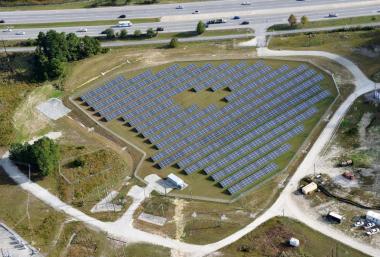 The 13 megawatt Camp Lejeune PV facility is Duke Energy’s first solar project located at a military base. Courtesy: Duke Energy Renewables.