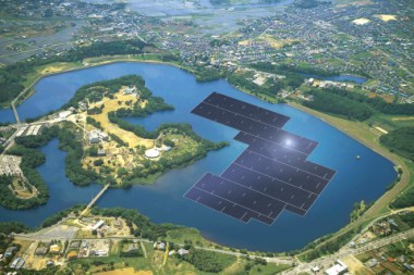 Rendering of the 13.7MW plant on the Yamakura Dam reservoir in Chiba Prefecture, Japan 