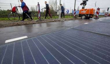 Solar roadways in the Netherlands. Source: Peter Dejong/AP