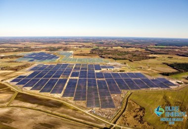 Duke Energy Renewables solar facility in Conetoe, North Carolina. Photo: courtesy of (C) Aerophoto America (PRNewsFoto/Lockheed Martin)