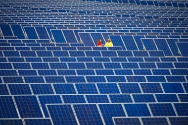 SunEdison installation at Charanka solar park in Gujarat. Credit: SunEdison