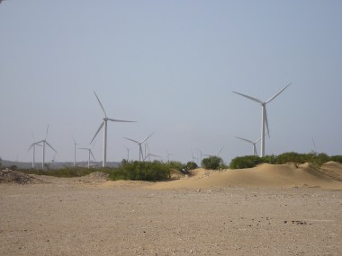 Moroccan wind farm. Photo by sqala from Biarritz, France. CC BY-SA 2.0. Wikimedia commons.