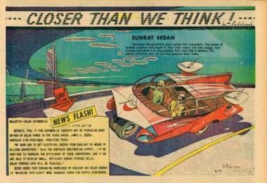 One day, cars will be powered by the sun. via Paleofuture / Arthur Radebaugh