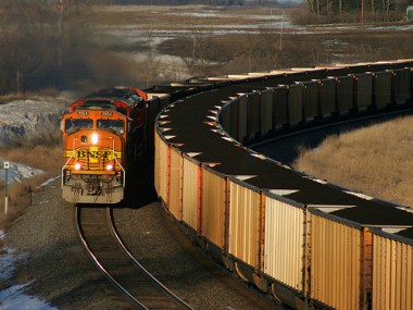 Canadian rail cars carrying coal.