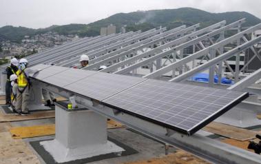 Solar installation in Japan. Author: Official US Navy Page. License: Creative Commons, Attribution 2.0 Generic.