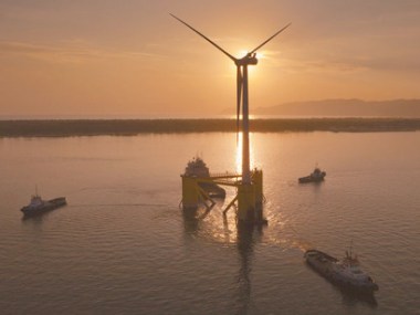 A WindFloat Prototype near Setubal, Portugal. Principle Power via AP (Joshua Weinstein/Principle Power via AP) MANDATORY CREDIT