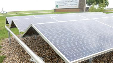Kandiyohi Power Cooperative Solar garden in Minnesota. Photo by Rand Middleton / Tribune.