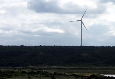 Wind turbine in the Coega Industrial Development Zone in the Eastern Cape. Photo by NJR ZA. CC BY-SA 3.0 unported. Wikimedia Commons. 