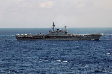 Indian Navy aircraft carrier INS Viraat. US Navy photograph. Public domain. Wikimedia Commons. 