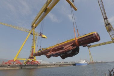 SR2000 tidal turbine. Photo courtesy of Scotrenewables Tidal Power.
