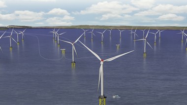 An artist's impression of the Beatrice Offshore Wind Farm. Image: SSE