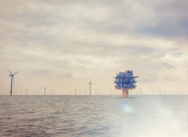 One of the London Array’s two substations. Photograph: Pedro Alvarez for the Observer