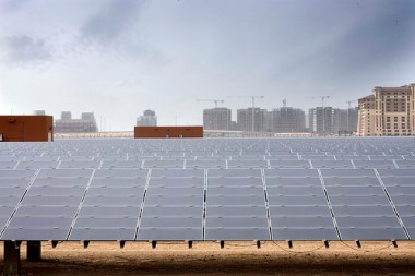 10-MW Solar PV Power Plant in Masdar City, Abu Dhabi, where solar is already the lowest cost form of electricity generation. Photo: Masdar Official via Flockr (CC BY-NC-SA).