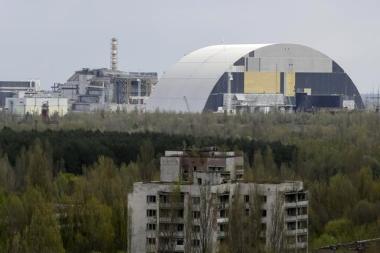 Chernobyl Nuclear Power Plant seen from Ukraine’s abandoned town of Pripyat. Photo: Reuters