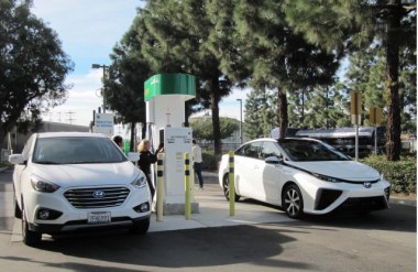 Toyota Mirai hydrogen fuel cell car, Fountain Valley, California.