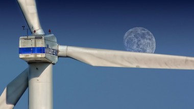 Wind turbine and moon. Pic: Pixabay