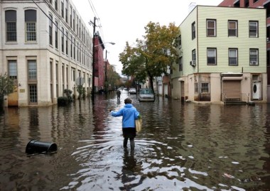 Floodwaters in Hoboken on October 31, 2012. (Gary Hershorn/Reuters)