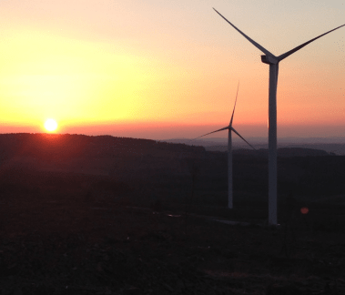 Turbine at sunset.
