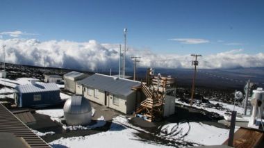 Air sampling station at Mauna Loa observatory (NOAA photo)