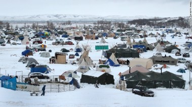 Snow covers the camp on November 30.