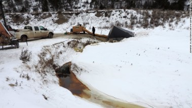 Most of the oil has flowed into Ash Coulee Creek.