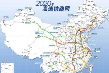 High-speed rail map of China