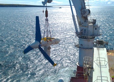 Tidal turbine installation (Image: Atlantis Resources)