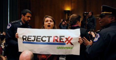 Climate protester (Kevin Lamarque / Reuters)