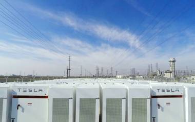 Tesla battery packs at the Mira Loma substation (Tesla image)