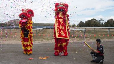 Dancers at the opening of the Mugga Lane solar farm (Photo: Jay Cronan)